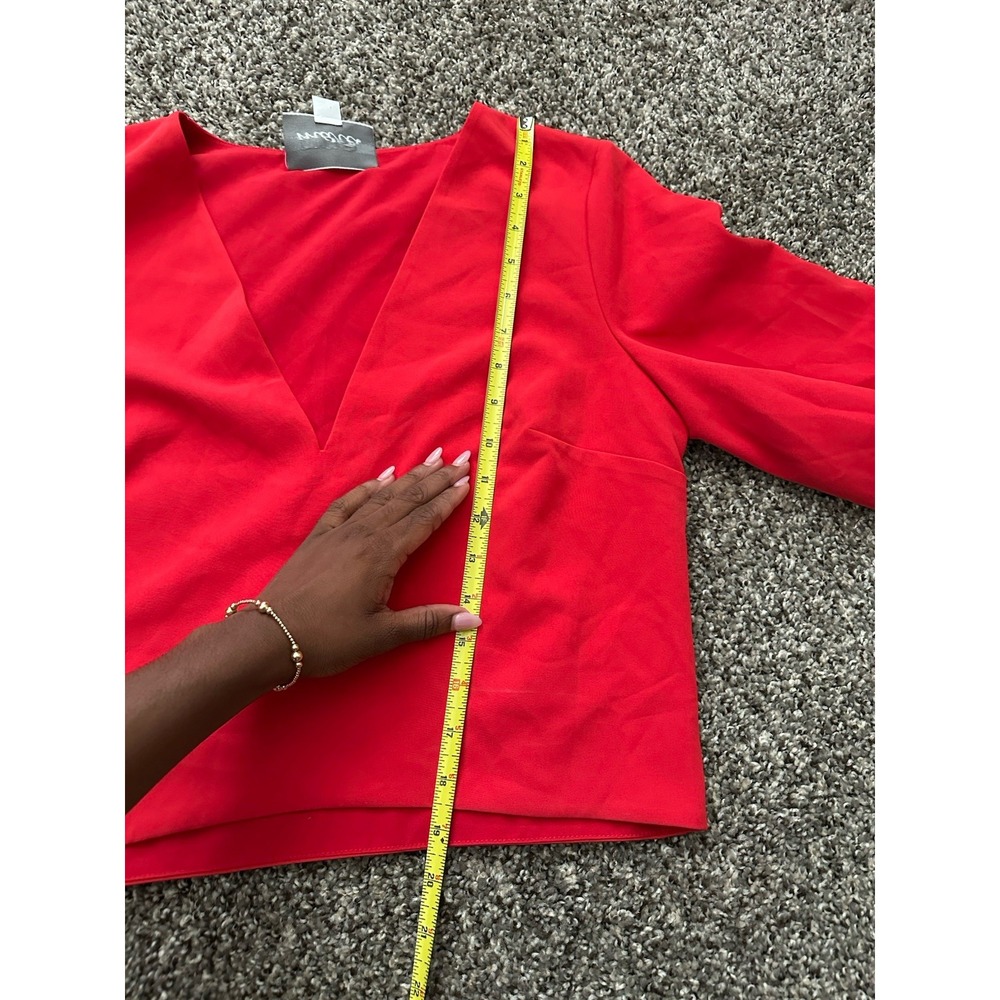 Mare Mare x Anthropologie Red Veronica Cape Blouse Top Size Small V-Neck - Picture 8 of 10